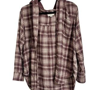 AMERICAN EAGLE x Women's Pink Plaid oversized Granola Girl Jacket l szie small